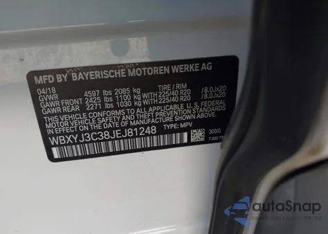 2018 BMW X2 Sdrive28I from USA, damaged, VIN WBXYJ3C38JEJ81248